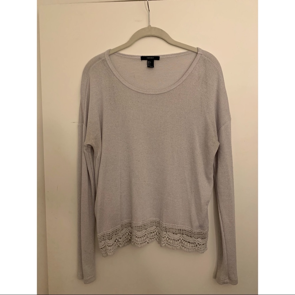 Forever 21 grey lightweight cropped sweater